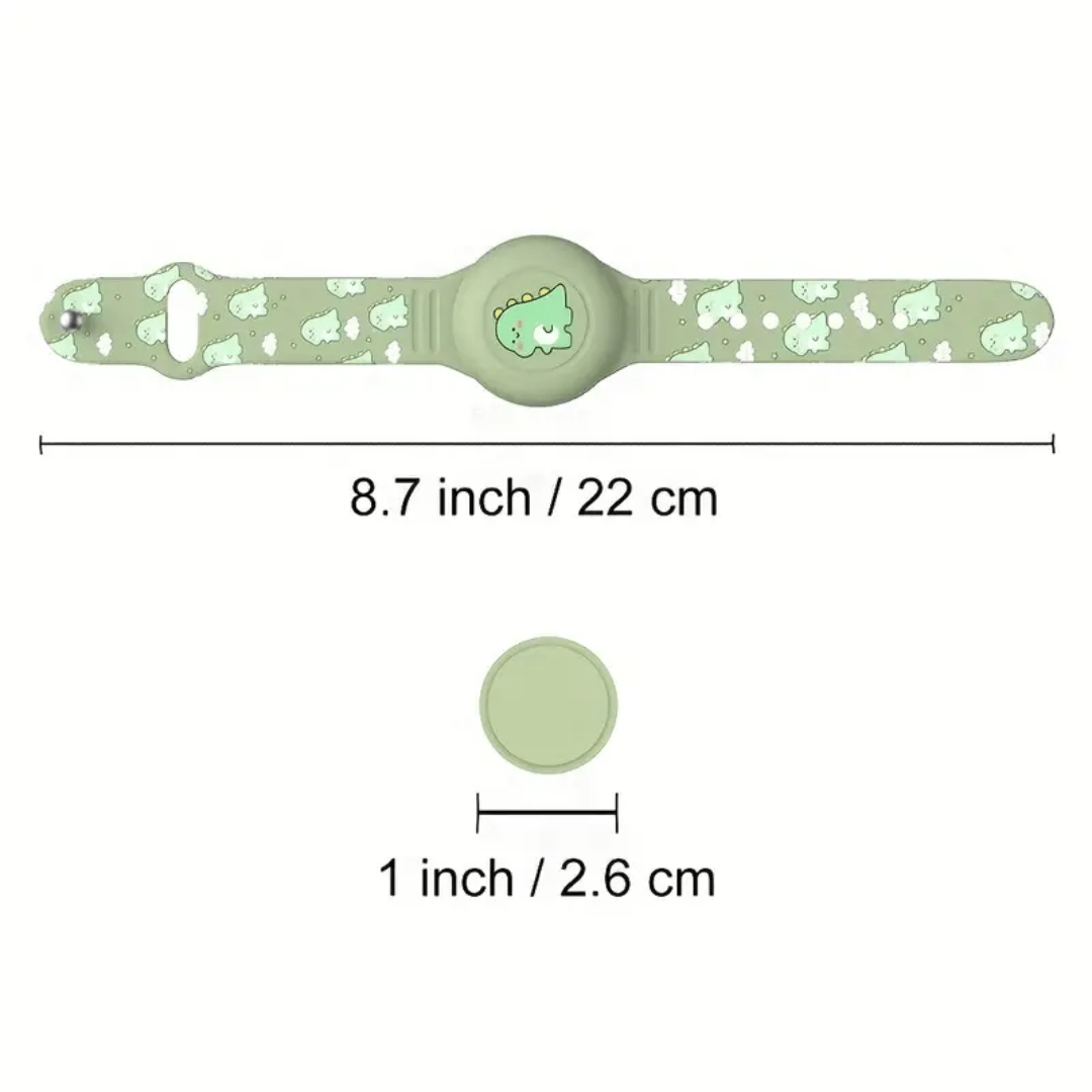 Kids Tracker Wristband | Dinosaur Design | Adjustable Skin-Friendly Silicone