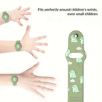 Kids Tracker Wristband | Dinosaur Design | Adjustable Skin-Friendly Silicone