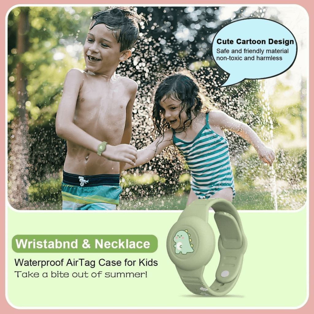 Kids Tracker Wristband | Dinosaur Design | Adjustable Skin-Friendly Silicone