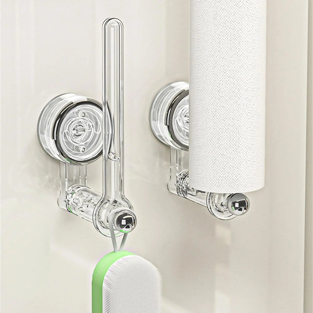Kitchen Roll Holder | Vacuum Suction Cup Mount & Drill-Free | 180° Rotating Design | Space-Saving