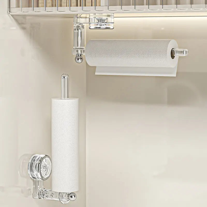 Kitchen Roll Holder | Vacuum Suction Cup Mount & Drill-Free | 180° Rotating Design | Space-Saving
