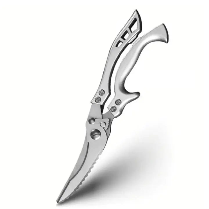 Kitchen Shears | Heavy-Duty Stainless Steel Blades | Built-In Fish Scaler & Safety Lock