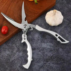 Kitchen Shears | Heavy-Duty Stainless Steel Blades | Built-In Fish Scaler & Safety Lock