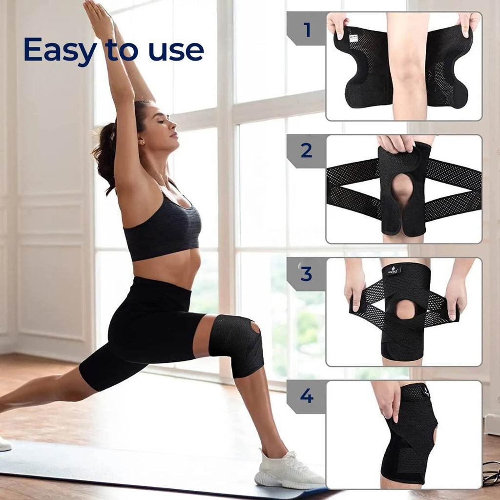 Knee Pads (Unisex) | Spring-Assist Support & Tension Strap | Custom Fit | Pain Relief