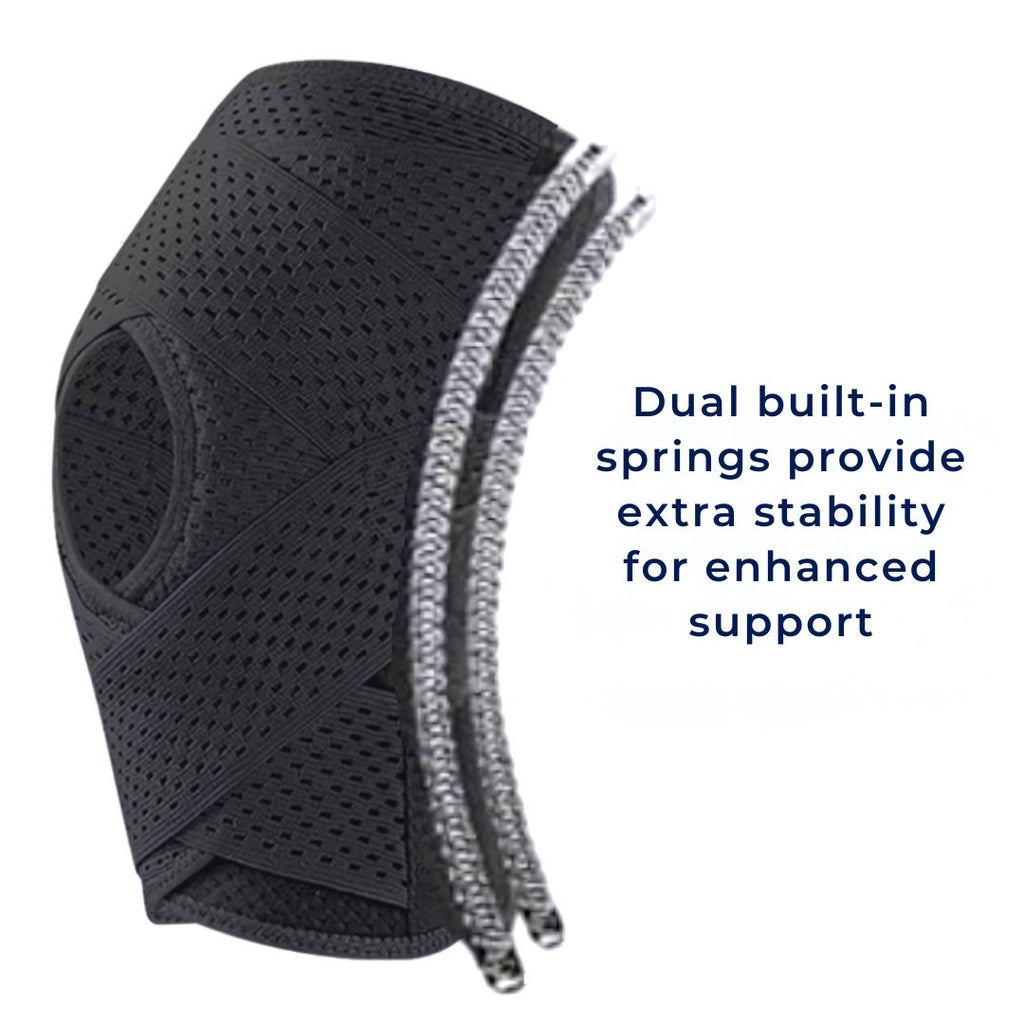 Knee Pads (Unisex) | Spring-Assist Support & Tension Strap | Custom Fit | Pain Relief