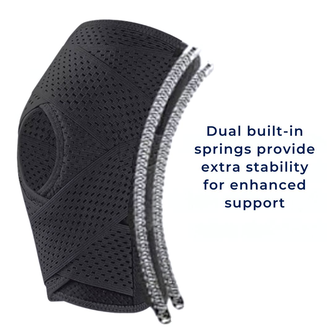 Knee Pads (Unisex) | Spring-Assist Support & Tension Strap | Custom Fit | Pain Relief