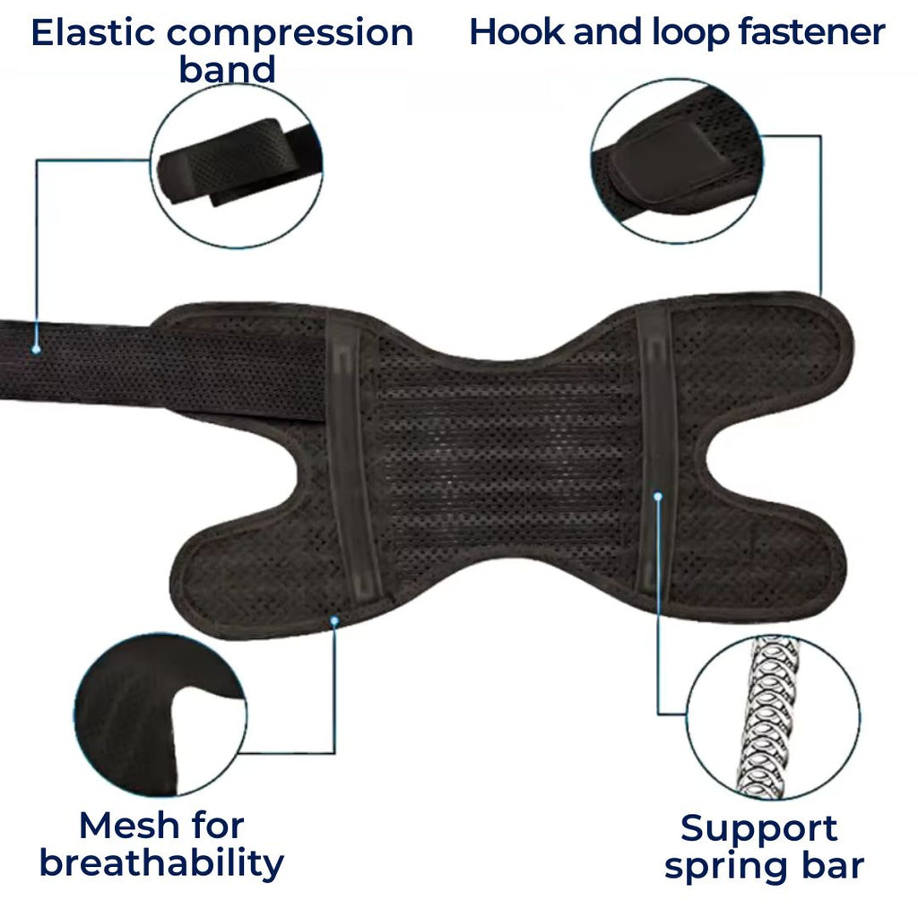 Knee Pads (Unisex) | Spring-Assist Support & Tension Strap | Custom Fit | Pain Relief