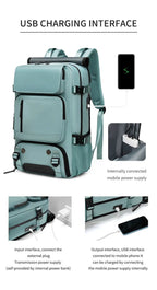 Large Travel Backpack | Waterproof & Anti-Theft | USB Port & Shoe Compartment | Fits 15.6 in Laptop