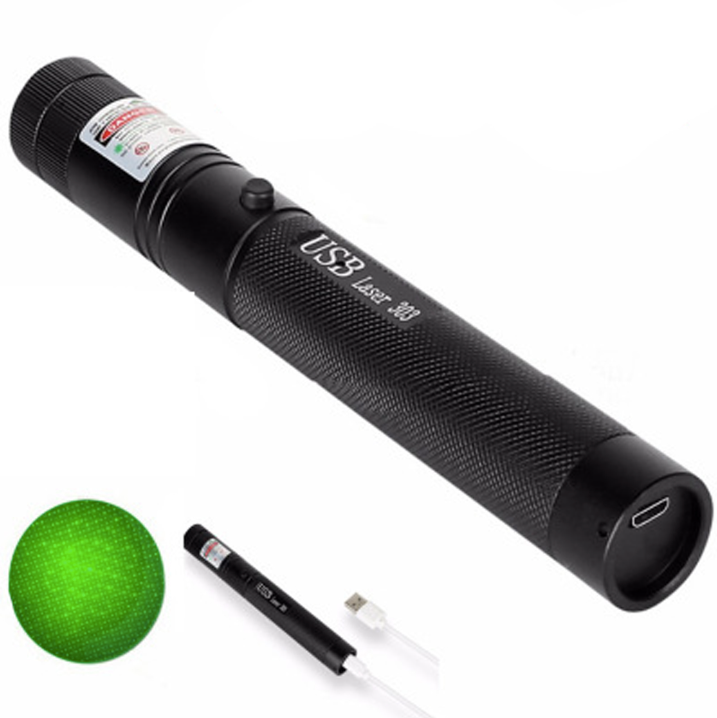 Laser Pointer Torch | Long-Range Adjustable Focus Beam | USB Rechargeable, Key Lock