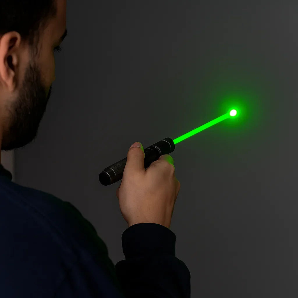 Laser Pointer Torch | Long-Range Adjustable Focus | USB Rechargeable | Aluminum Body