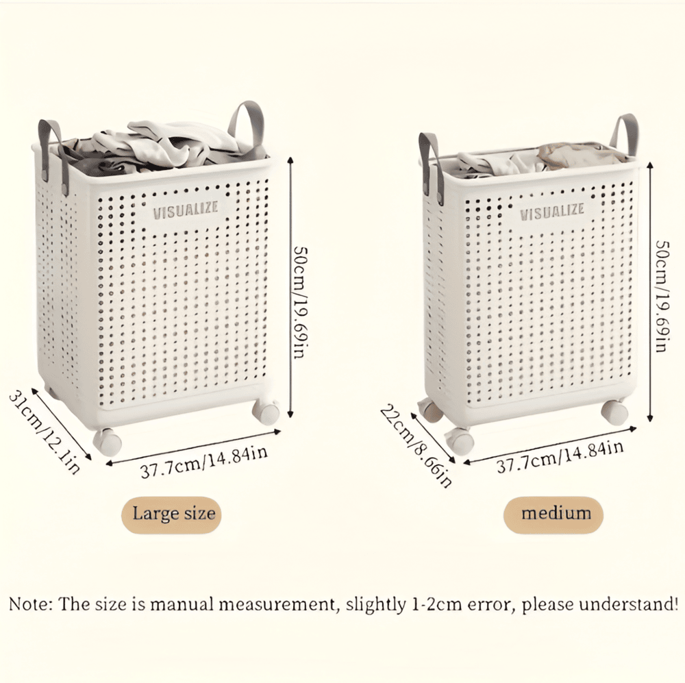 Laundry Basket | Wheeled Foldable Design | Lightweight & Easy-Clean | Space-Saving