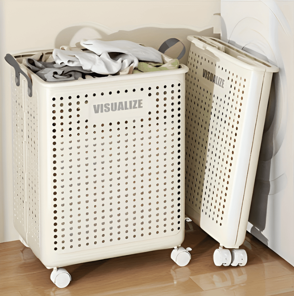 Laundry Basket | Wheeled Foldable Design | Lightweight & Easy-Clean | Space-Saving