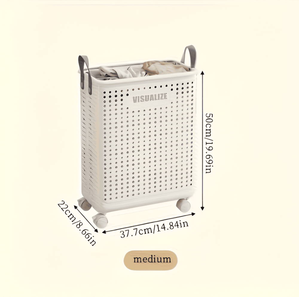 Laundry Basket | Wheeled Foldable Design | Lightweight & Easy-Clean | Space-Saving
