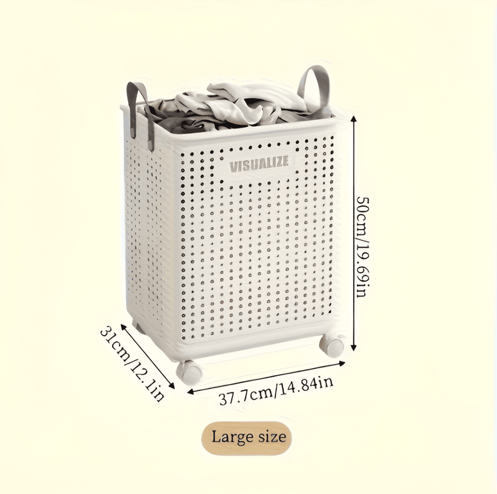Laundry Basket | Wheeled Foldable Design | Lightweight & Easy-Clean | Space-Saving