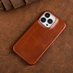 Leather Phone Case | Oil-Wax Finish | Built-In Magnetic Ring | Shock-Absorbent Protection