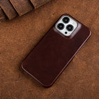 Leather Phone Case | Oil-Wax Finish | Built-In Magnetic Ring | Shock-Absorbent Protection