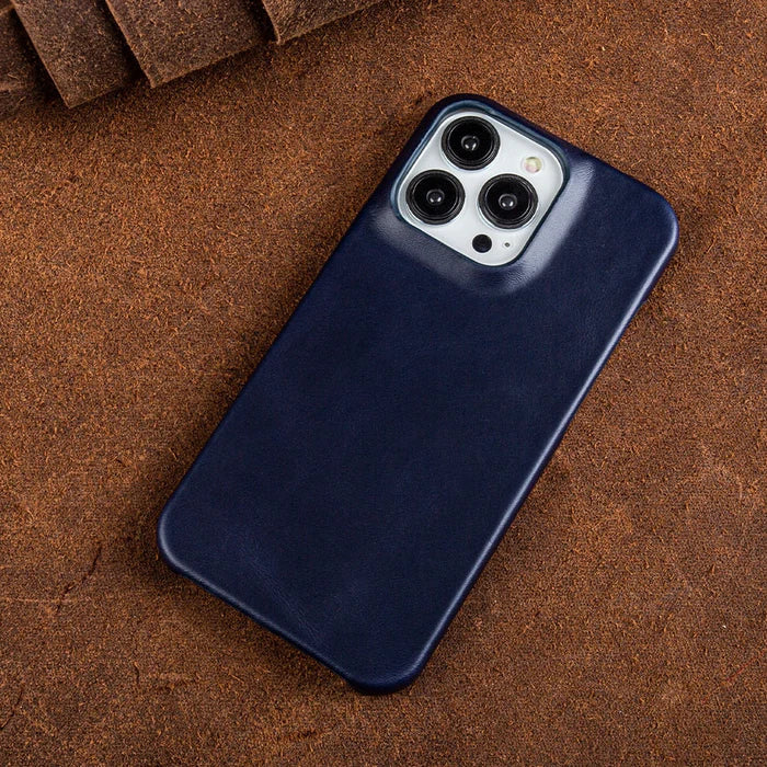 Leather Phone Case | Oil-Wax Finish | Built-In Magnetic Ring | Shock-Absorbent Protection