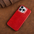 Leather Phone Case | Oil-Wax Finish | Built-In Magnetic Ring | Shock-Absorbent Protection