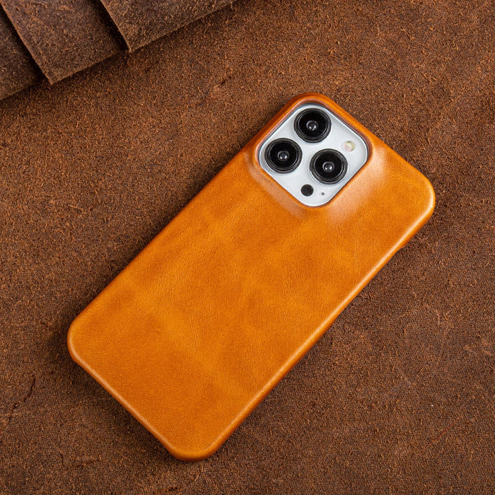 Leather Phone Case | Oil-Wax Finish | Built-In Magnetic Ring | Shock-Absorbent Protection
