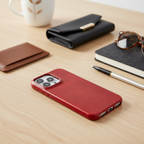 Leather Phone Case | Oil-Wax Finish | Built-In Magnetic Ring | Shock-Absorbent Protection