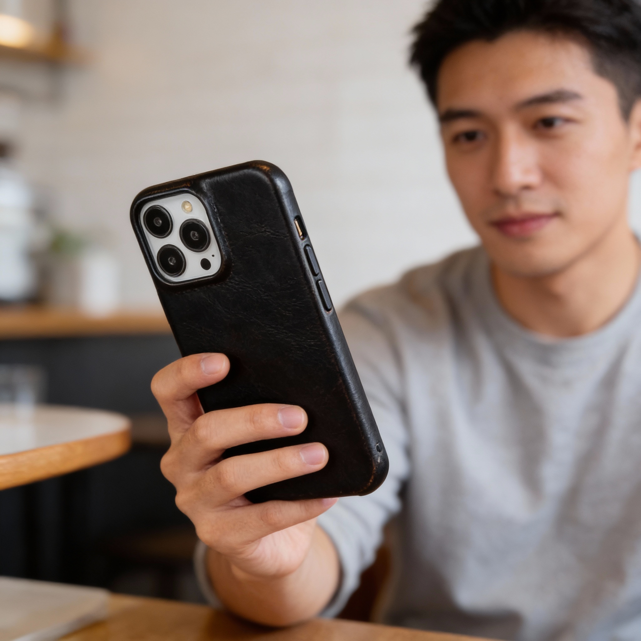 Leather Phone Case | Oil-Wax Finish | Built-In Magnetic Ring | Shock-Absorbent Protection