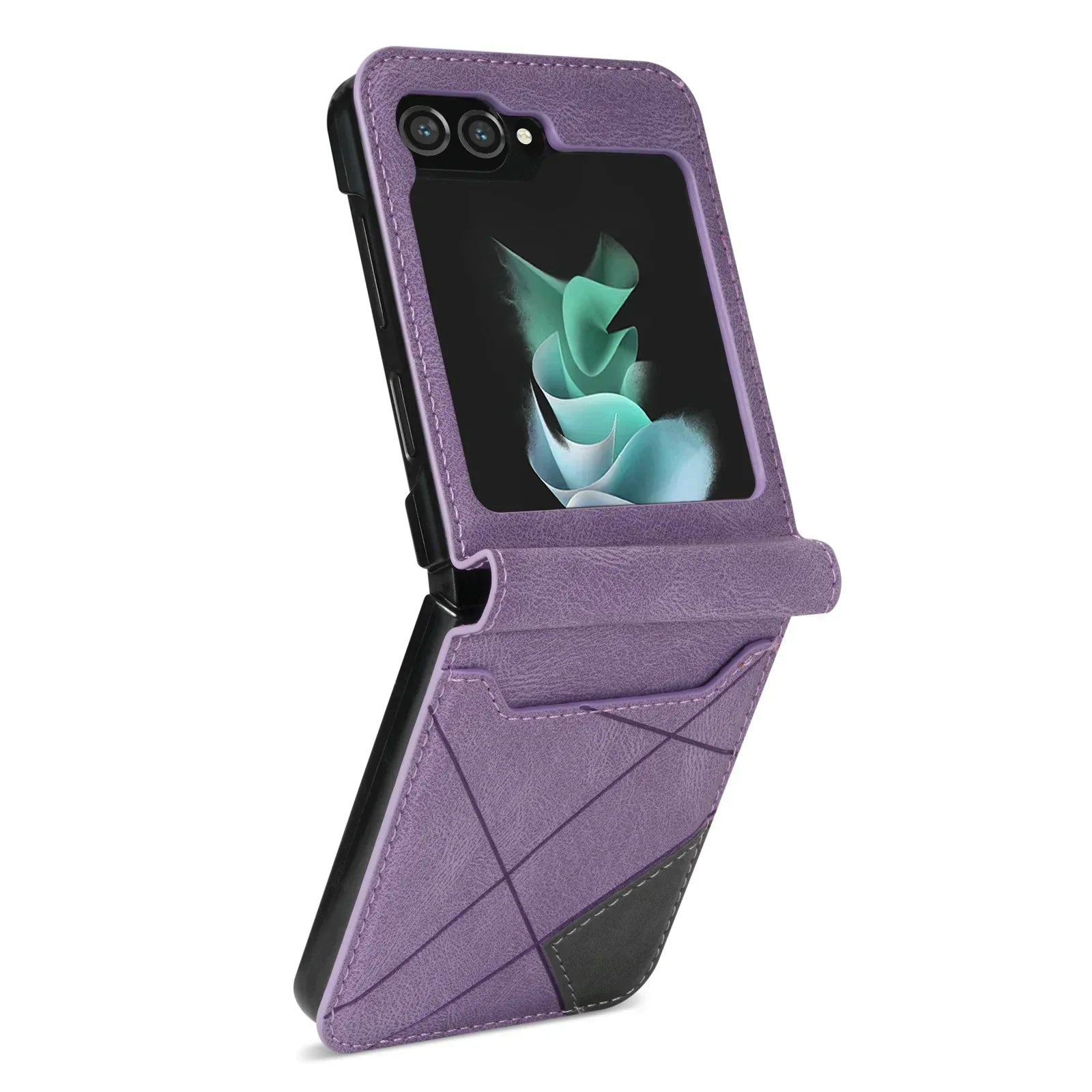 Leather Wallet Case for Galaxy Z Flip | Magnetic Closure | Card & Cash Slots | Drop Protection