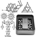 Magnetic Building Set | DIY Magnetic Sculpture Kit | Steel Balls & Magnetic Rods | Stress Relief
