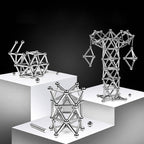 Magnetic Building Set | DIY Magnetic Sculpture Kit | Steel Balls & Magnetic Rods | Stress Relief