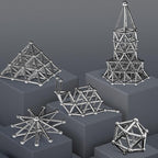 Magnetic Building Set | DIY Magnetic Sculpture Kit | Steel Balls & Magnetic Rods | Stress Relief