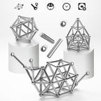 Magnetic Building Set | DIY Magnetic Sculpture Kit | Steel Balls & Magnetic Rods | Stress Relief