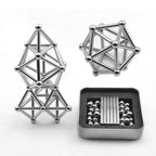 Magnetic Building Set | DIY Magnetic Sculpture Kit | Steel Balls & Magnetic Rods | Stress Relief