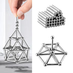 Magnetic Building Set | DIY Magnetic Sculpture Kit | Steel Balls & Magnetic Rods | Stress Relief