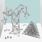 Magnetic Building Set | DIY Magnetic Sculpture Kit | Steel Balls & Magnetic Rods | Stress Relief