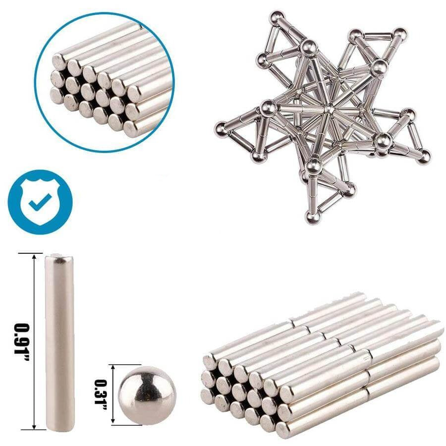 Magnetic Building Set | Steel Sticks & Balls | Creative Construction
