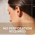 Magnetic Ear Studs | No-Piercing Magnetic Design | Gold Plated & Cubic Zirconia | Gift-Ready