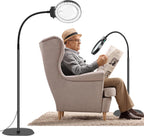 Magnifying Lamp for Reading | Dual Magnification | Metal Base & Gooseneck | Eye-Strain Relief