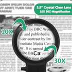 Magnifying Lamp for Reading | Dual Magnification | Metal Base & Gooseneck | Eye-Strain Relief