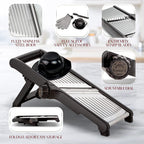 Mandoline Slicer | Adjustable Thickness & Stainless Steel Blade | Cut-Resistant Gloves