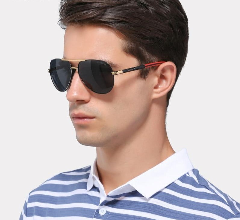 Men's Aviator Sunglasses | Polarized UV400 Lens | Lightweight Aluminum Frame