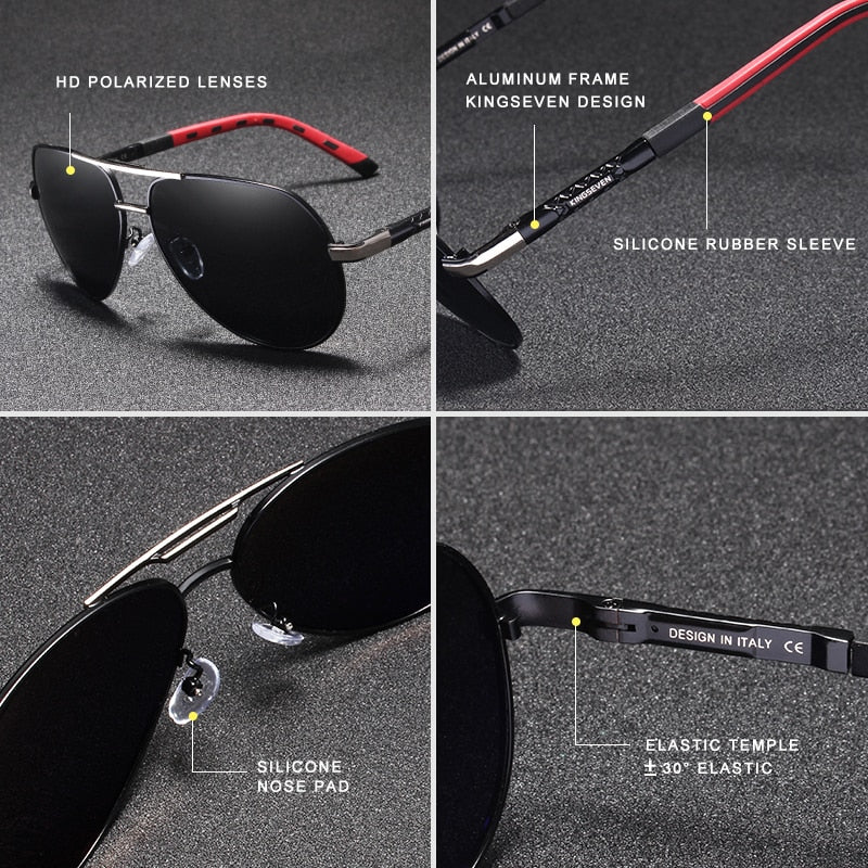 Men's Aviator Sunglasses | Polarized UV400 Lens | Lightweight Aluminum Frame