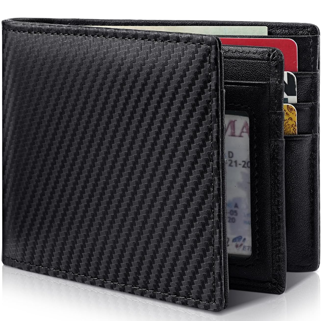 Men's Bifold Wallet | Slim Genuine Leather | RFID Blocking & 13 Card Slots