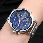 Men's Chronograph Watch | Quartz Movement | Stainless Steel Case | 50mm Dial