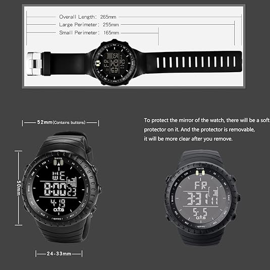Men's Digital Sports Watch | Tactical Design | Waterproof & Shock-Resistant with LED Backlight