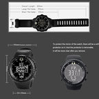 Men's Digital Sports Watch | Tactical Design | Waterproof & Shock-Resistant with LED Backlight