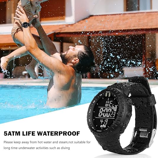 Men's Digital Sports Watch | Tactical Design | Waterproof & Shock-Resistant with LED Backlight