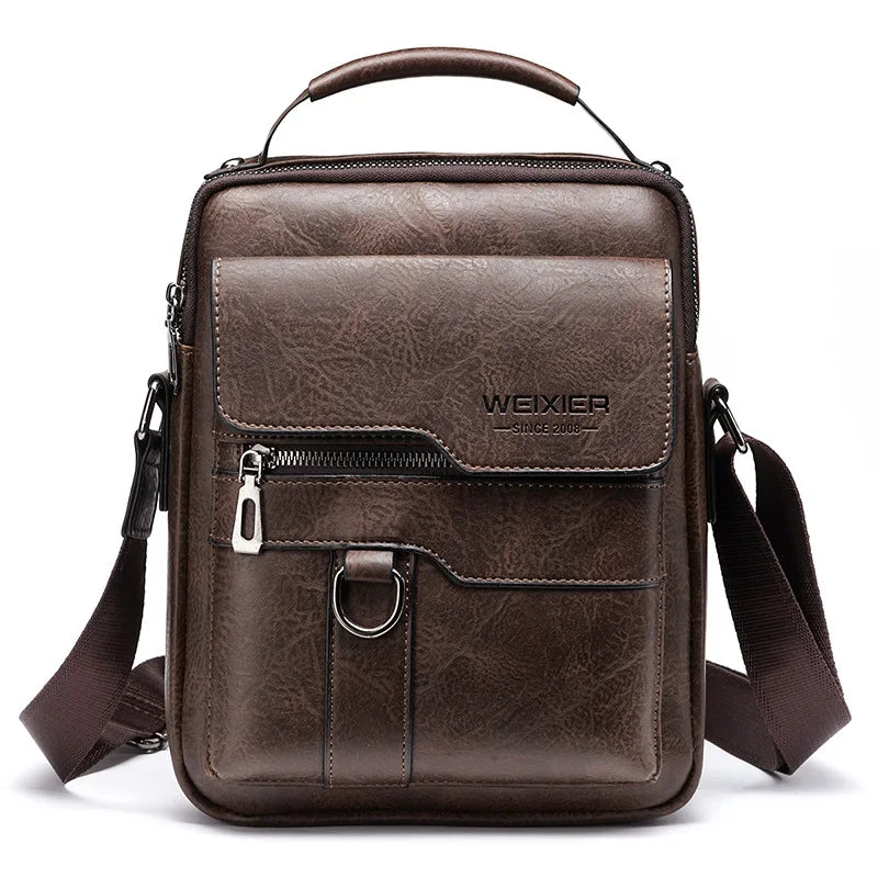 Men's Leather Shoulder Bag | Classic Vintage Design | Genuine Leather & Organizer Compartments