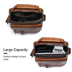 Men's Leather Shoulder Bag | Classic Vintage Design | Genuine Leather & Organizer Compartments