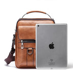 Men's Leather Shoulder Bag | Classic Vintage Design | Genuine Leather & Organizer Compartments