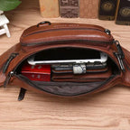 Men's Leather Waist Bag | Genuine Cowhide Leather | Spacious & Multiple Pockets | Travel Ready