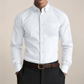 Men's Long-Sleeve Button-Down Shirt | Button-Down Collar & Chest Pocket | Regular Fit